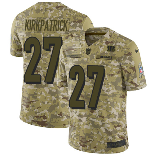 Cincinnati Bengals #27 Dre Kirkpatrick Camo Youth Stitched Limited 2018 Salute to Service Jersey Youth cheap jerseys for sale - CheapJerseys.Shop