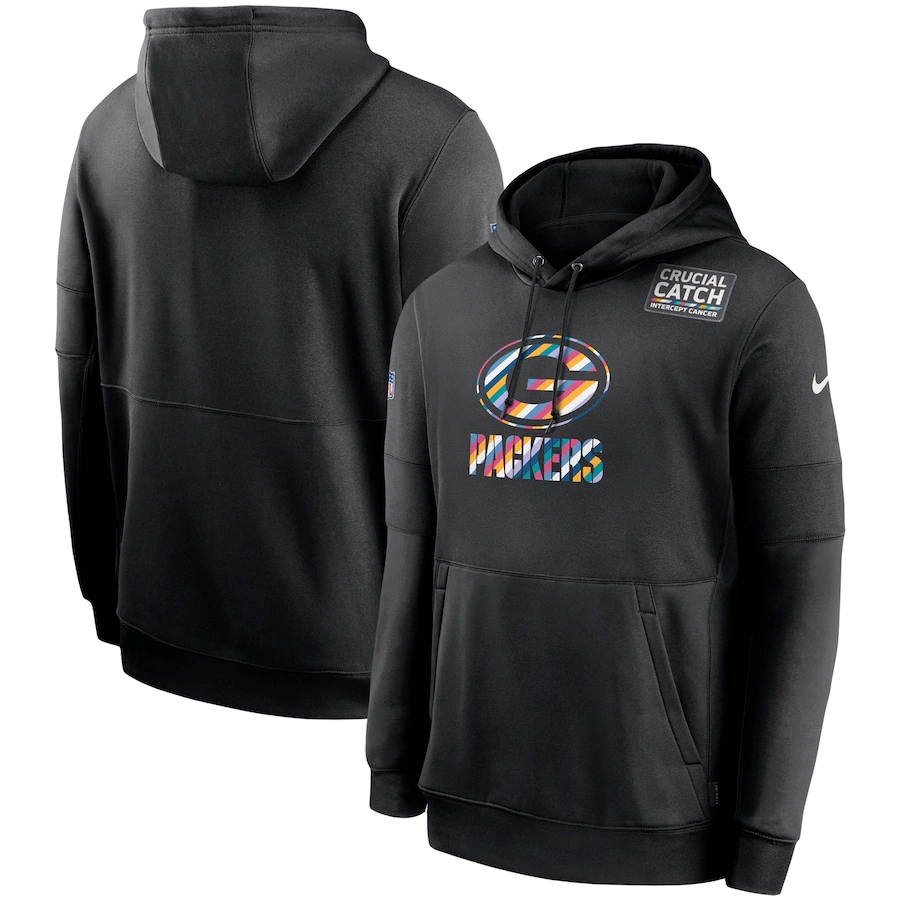 Green Bay Packers 2020 Crucial Catch Sideline Performance Pullover Hoodie Black cheap jerseys for sale - CheapJerseys.Shop