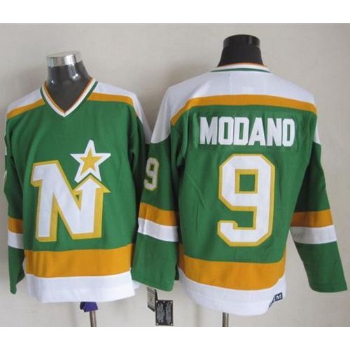 Dallas Stars #9 Mike Modano Stitched Green CCM Throwback Jersey Men's cheap jerseys for sale - CheapJerseys.Shop