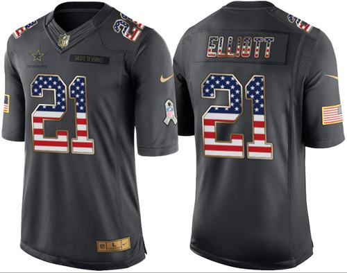 Cowboys #21 Ezekiel Elliott Black Men's Stitched Limited USA Flag Salute To Service Jersey cheap jerseys for sale - CheapJerseys.Shop