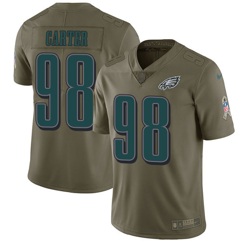 Eagles #98 Jalen Carter Olive Youth Stitched Limited 2017 Salute To Service Jersey cheap jerseys for sale - CheapJerseys.Shop