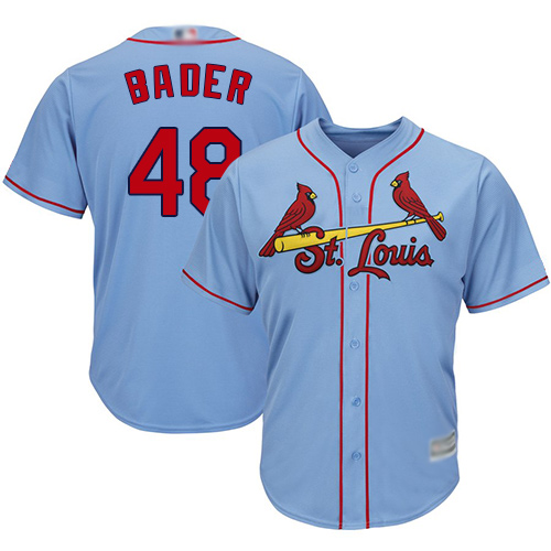 St.Louis Cardinals #48 Harrison Bader Light Blue New Cool Base Stitched Jersey Men's cheap jerseys for sale - CheapJerseys.Shop