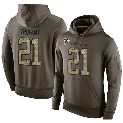 Men's Atlanta Falcons #21 Desmond Trufant Stitched Green Olive Salute To Service KO Performance Hoodie cheap jerseys for sale - CheapJerseys.Shop