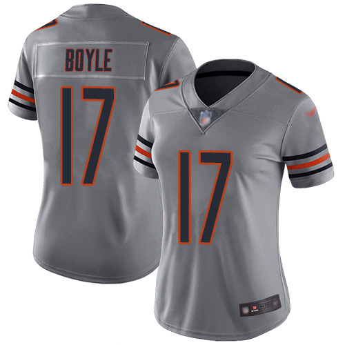 Bears #17 Tim Boyle Silver Women's Stitched Limited Inverted Legend Jersey cheap jerseys for sale - CheapJerseys.Shop