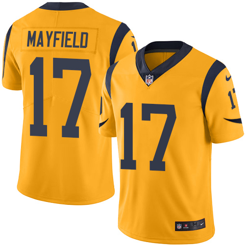 Rams #17 Baker Mayfield Gold Men's Stitched Limited Rush Jersey cheap jerseys for sale - CheapJerseys.Shop