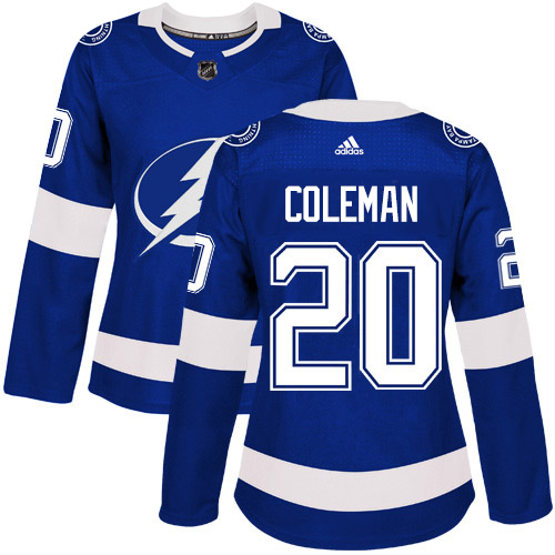 Tampa Bay Lightning #20 Blake Coleman Blue Home Authentic Women's Stitched Jersey Womens cheap jerseys for sale - CheapJerseys.Shop