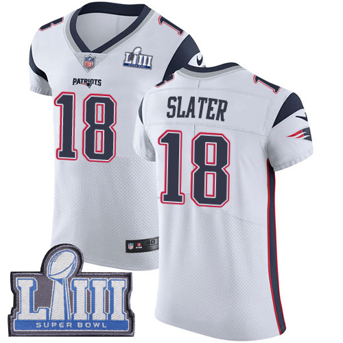 Patriots #18 Matt Slater White Super Bowl LIII Bound Men's Stitched Vapor Untouchable Elite Jersey cheap jerseys for sale - CheapJerseys.Shop