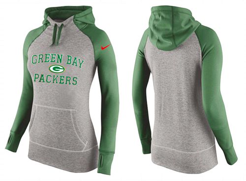 Women's Green Bay Packers Performance Hoodie Grey & Green cheap jerseys for sale - CheapJerseys.Shop