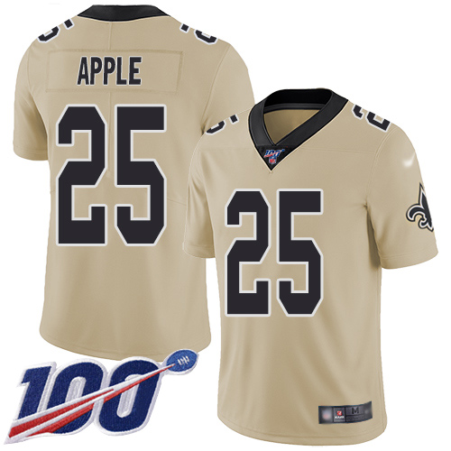 New Orleans Saints #25 Eli Apple Gold Men's Stitched Limited Inverted Legend 100th Season Jersey Men's cheap jerseys for sale - CheapJerseys.Shop