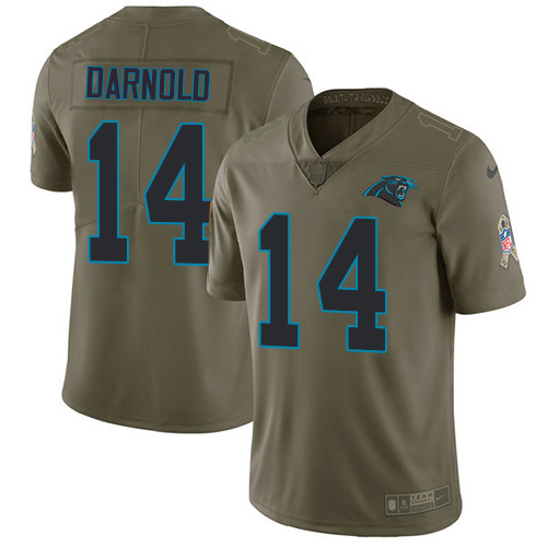 Panthers #14 Sam Darnold Olive Men's Stitched Limited 2017 Salute To Service Jersey cheap jerseys for sale - CheapJerseys.Shop
