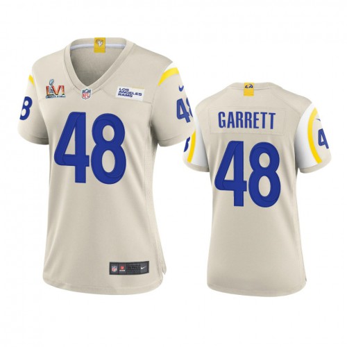 Los Angeles Los Angeles Rams #48 Chris Garrett Women's Super Bowl LVI Patch Game Jersey - Bone Womens cheap jerseys for sale - CheapJerseys.Shop