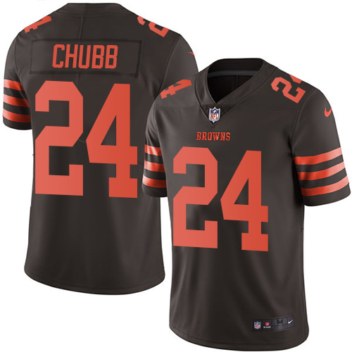 Browns #24 Nick Chubb Brown Youth Stitched Limited Rush Jersey cheap jerseys for sale - CheapJerseys.Shop
