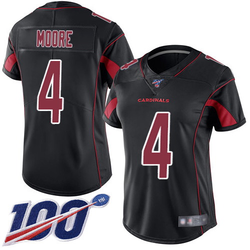 Cardinals #4 Rondale Moore Black Women's Stitched Limited Rush 100th Season Jersey cheap jerseys for sale - CheapJerseys.Shop