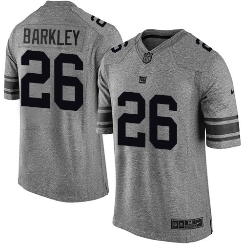 Giants #26 Saquon Barkley Gray Men's Stitched Limited Gridiron Gray Jersey cheap jerseys for sale - CheapJerseys.Shop