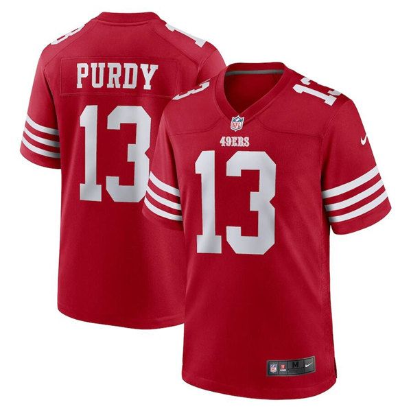 San Francisco 49ers #13 Brock Purdy Men's 2022 Player Game Jersey - Scarlet cheap jerseys for sale - CheapJerseys.Shop