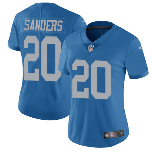 Lions #20 Barry Sanders Blue Throwback Women's Stitched Vapor Untouchable Limited Jersey cheap jerseys for sale - CheapJerseys.Shop