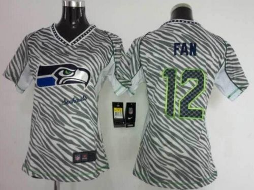 Seahawks #12 Fan Zebra Women's Stitched Elite Jersey cheap jerseys for sale - CheapJerseys.Shop