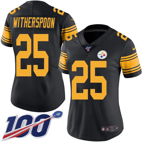 Steelers #25 Ahkello Witherspoon Black Women's Stitched Limited Rush 100th Season Jersey cheap jerseys for sale - CheapJerseys.Shop