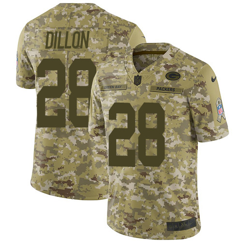 Packers #28 AJ Dillon Camo Youth Stitched Limited 2018 Salute To Service Jersey cheap jerseys for sale - CheapJerseys.Shop