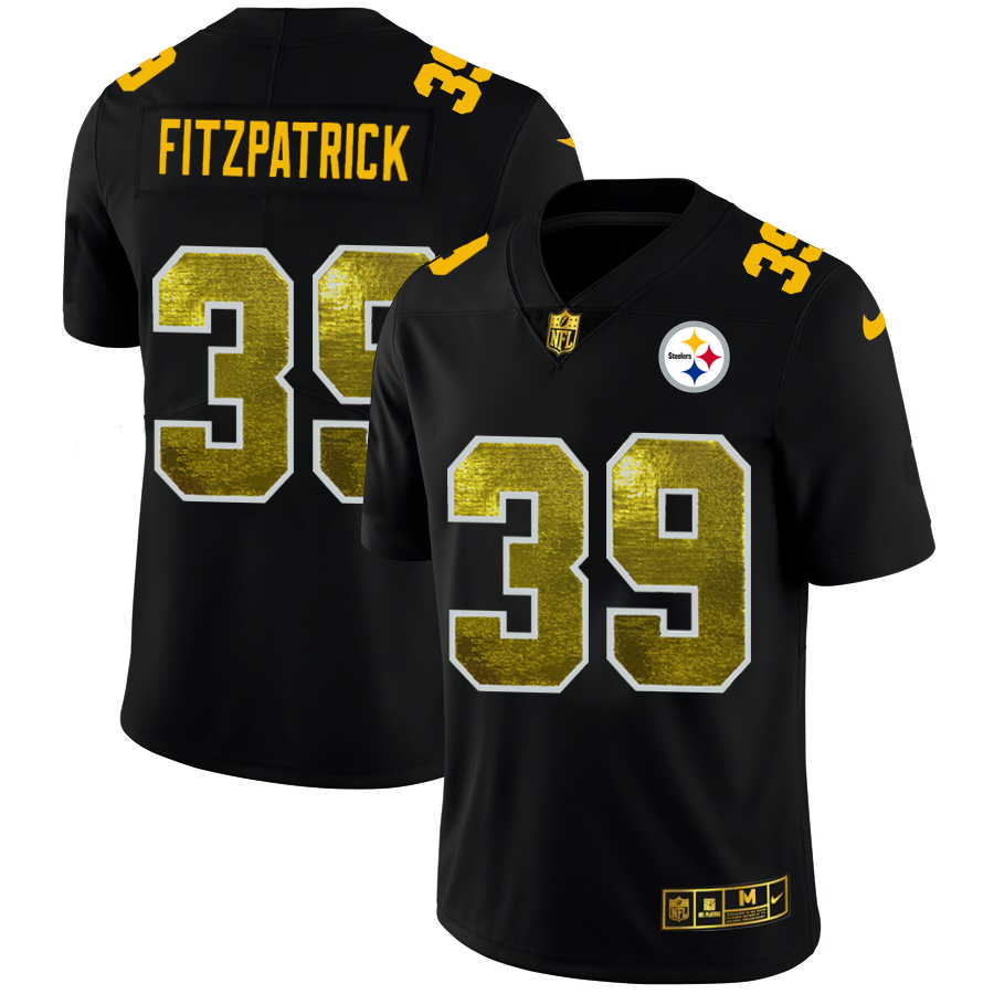 Pittsburgh Steelers #39 Minkah Fitzpatrick Men's Black Golden Sequin Vapor Limited Jersey cheap jerseys for sale - CheapJerseys.Shop