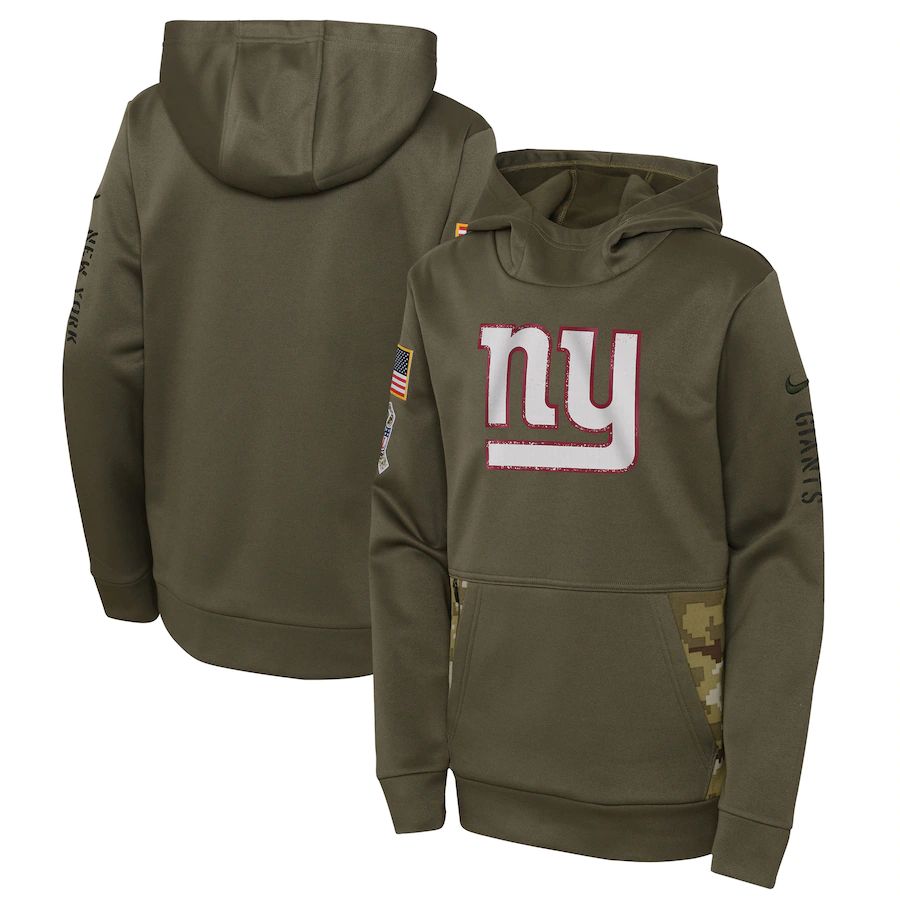 New York Giants Youth 2022 Salute To Service Performance Pullover Hoodie - Olive cheap jerseys for sale - CheapJerseys.Shop