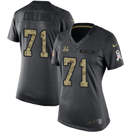 Bengals #71 La'el Collins Black Women's Stitched Limited 2016 Salute To Service Jersey cheap jerseys for sale - CheapJerseys.Shop