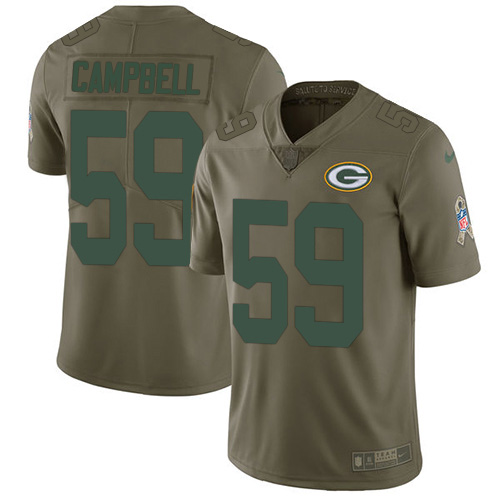 Green Bay Packers #59 De'Vondre Campbell Olive Men's Stitched Limited 2017 Salute To Service Jersey Men's cheap jerseys for sale - CheapJerseys.Shop