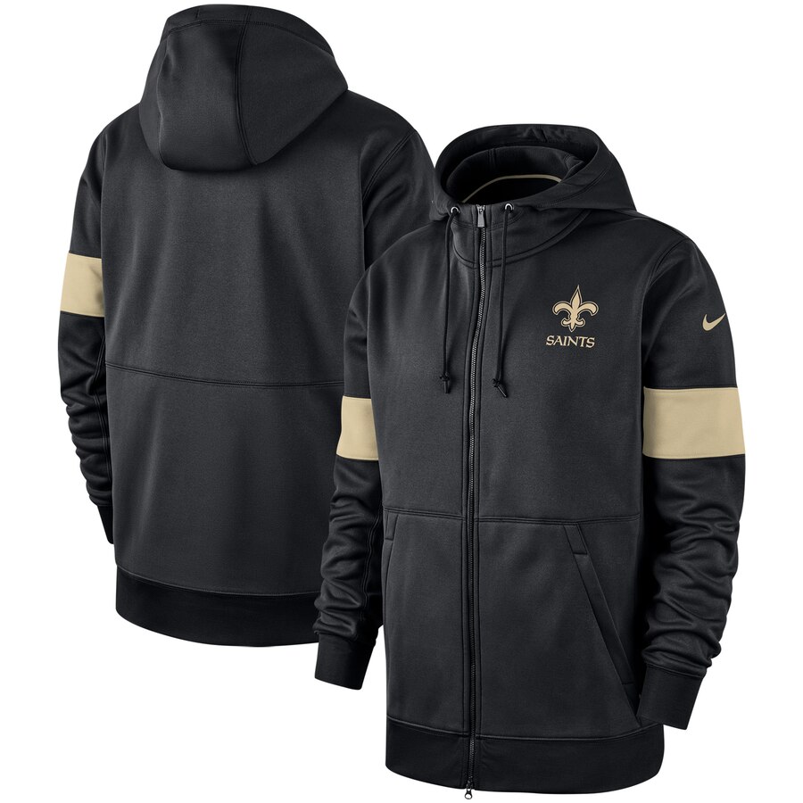 New Orleans Saints Sideline Performance Full-Zip Hoodie Black cheap jerseys for sale - CheapJerseys.Shop
