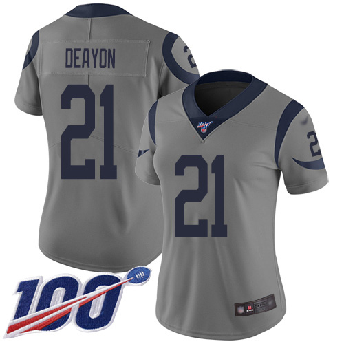 Los Angeles Rams #21 Donte Deayon Gray Women's Stitched Limited Inverted Legend 100th Season Jersey Womens cheap jerseys for sale - CheapJerseys.Shop