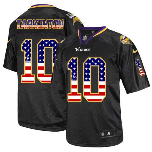 Vikings #10 Fran Tarkenton Black Men's Stitched Elite USA Flag Fashion Jersey cheap jerseys for sale - CheapJerseys.Shop