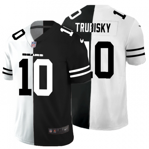 Chicago Chicago Bears #10 Mitchell Trubisky Men's Black V White Peace Split Vapor Untouchable Limited Jersey Men's cheap jerseys for sale - CheapJerseys.Shop