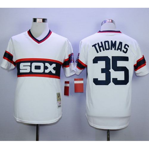 Mitchell And Ness 1983 Chicago White Sox #35 Frank Thomas White Throwback Stitched Jersey Men's cheap jerseys for sale - CheapJerseys.Shop