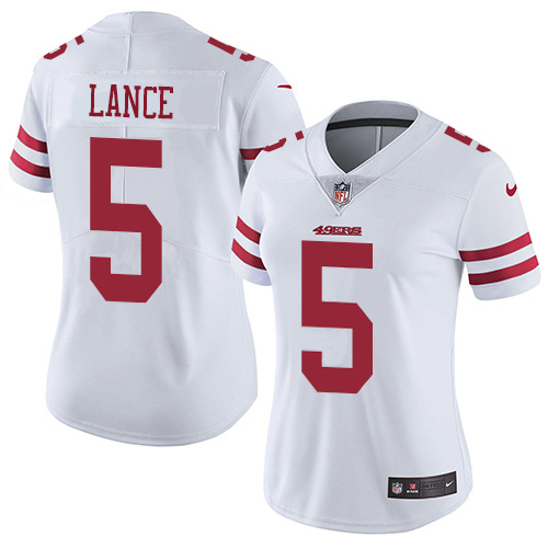 San Francisco 49ers #5 Trey Lance White Women's Stitched Vapor Untouchable Limited Jersey cheap jerseys for sale - CheapJerseys.Shop