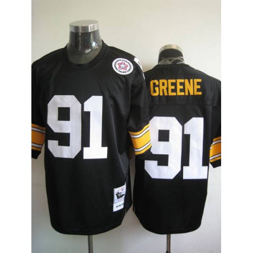 Mitchell And Ness Pittsburgh Steelers #91 Kevin Greene Black Stitched Throwback Jersey Men's cheap jerseys for sale - CheapJerseys.Shop
