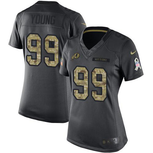 Commanders #99 Chase Young Black Women's Stitched Limited 2016 Salute To Service Jersey cheap jerseys for sale - CheapJerseys.Shop