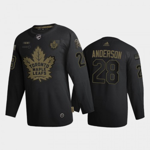 Toronto Maple Toronto Maple Leafs #28 Joey Anderson Men's 2020 Veterans Day Authentic Jersey - Black Men's cheap jerseys for sale - CheapJerseys.Shop