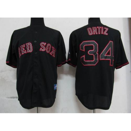 Boston Red Sox #34 David Ortiz Black Fashion Stitched Jersey Men's cheap jerseys for sale - CheapJerseys.Shop