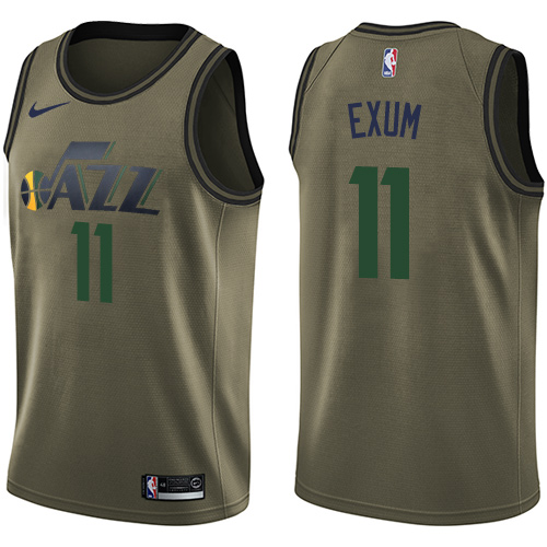 Utah Jazz #11 Dante Exum Green Salute to Service Youth Swingman Jersey Youth cheap jerseys for sale - CheapJerseys.Shop