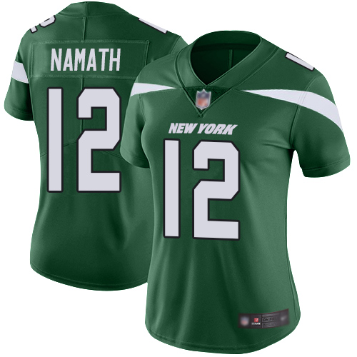 Jets #12 Joe Namath Green Team Color Women's Stitched Vapor Untouchable Limited Jersey cheap jerseys for sale - CheapJerseys.Shop