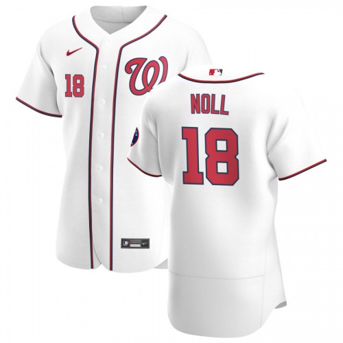 Washington Washington Nationals #18 Jake Noll Men's White Home 2020 Authentic Player Jersey Men's cheap jerseys for sale - CheapJerseys.Shop