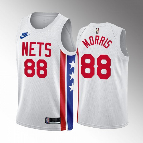Brooklyn Nets #88 Markieff Morris White 2022-23 Mens Classic Edition Jersey Mens cheap jerseys for sale - CheapJerseys.Shop