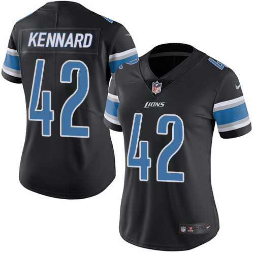 Detroit Lions #42 Devon Kennard Black Women's Stitched Limited Rush Jersey Womens cheap jerseys for sale - CheapJerseys.Shop