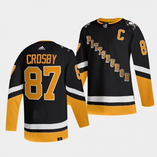 Pittsburgh Penguins #87 Sidney Crosby Men's 2021-22 Alternate Authentic Jersey - Black Men's cheap jerseys for sale - CheapJerseys.Shop