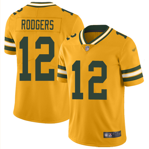 Packers #12 Aaron Rodgers Gold Men's Stitched Limited Inverted Legend Jersey cheap jerseys for sale - CheapJerseys.Shop