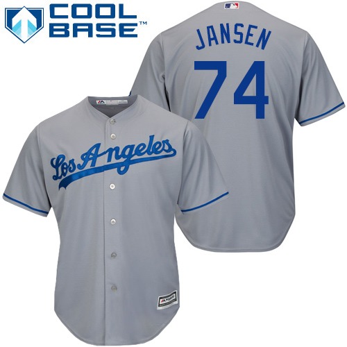 Los Angeles Dodgers #74 Kenley Jansen Grey Cool Base Stitched Youth Jersey Youth cheap jerseys for sale - CheapJerseys.Shop