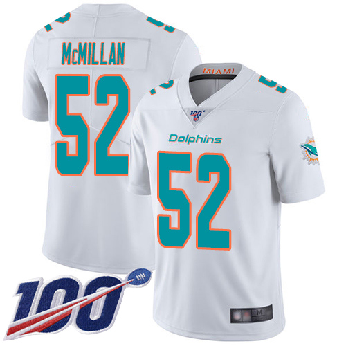 Miami Dolphins #52 Raekwon McMillan White Men's Stitched 100th Season Vapor Limited Jersey Men's cheap jerseys for sale - CheapJerseys.Shop