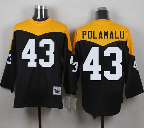 Mitchell And Ness 1967 Steelers #43 Troy Polamalu Black/Yelllow Throwback Men's Stitched Jersey cheap jerseys for sale - CheapJerseys.Shop