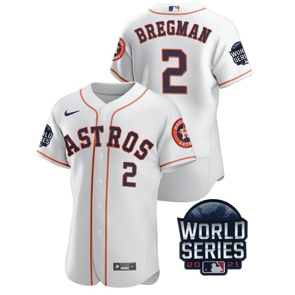 Houston Astros #2 Alex Bregman Men's 150th Anniversary 2021 World Series Authentic Jersey - White cheap jerseys for sale - CheapJerseys.Shop