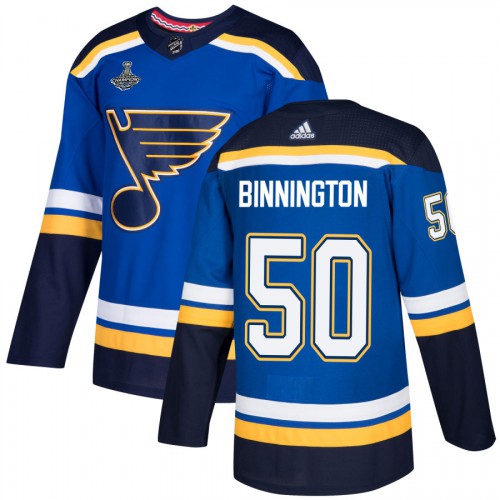 St. Louis Blues #50 Jordan Binnington Blue Home Authentic 2019 Stanley Cup Champions Stitched Jersey Men's cheap jerseys for sale - CheapJerseys.Shop