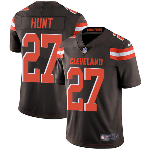 Cleveland Browns #27 Kareem Hunt Brown Team Color Men's Stitched Vapor Untouchable Limited Jersey Men's cheap jerseys for sale - CheapJerseys.Shop